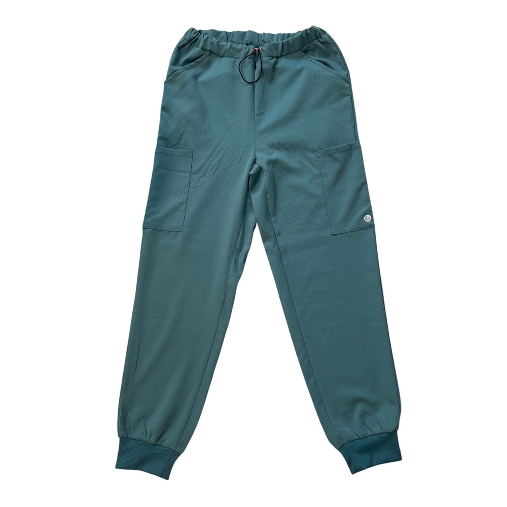 RBX Scrubs Joggers Cargo Pockets Drawstring Athletic Activewear Teal Women Small